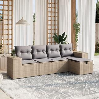 VidaXL set divano da giardino Polirattan  