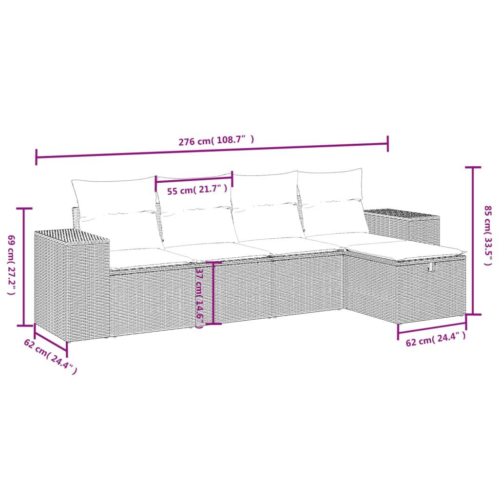 VidaXL Ensemble de canapés de jardin rotin synthétique  