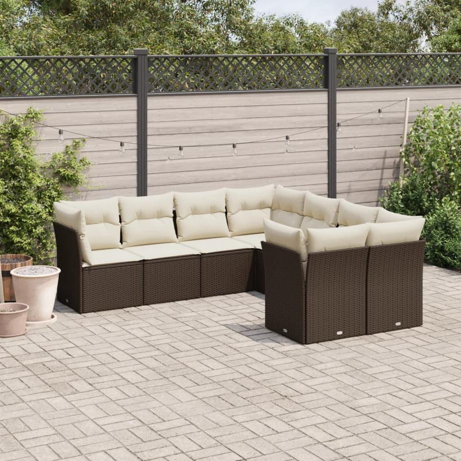 VidaXL set divano da giardino Polirattan  