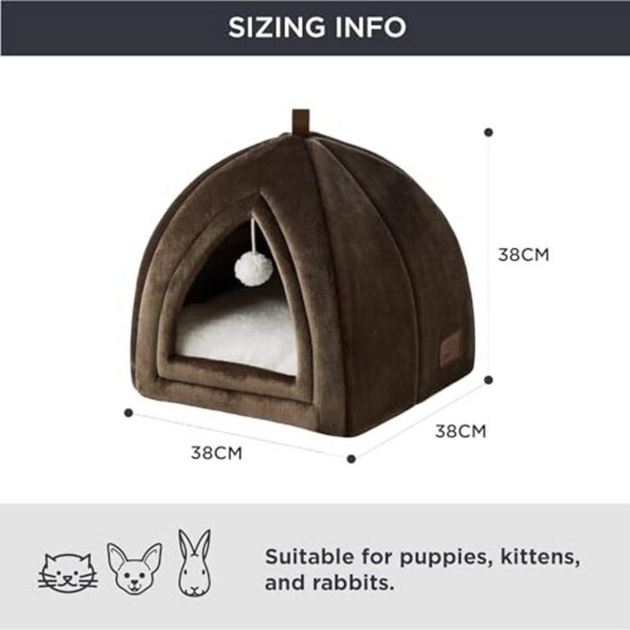 Alopini  Katzenhöhle Großkatzen - Faltbares Katzenbett mit waschbaren Kissen, Katzenzelt für Kätzchen klein, 