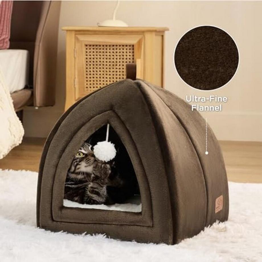 Alopini  Katzenhöhle Großkatzen - Faltbares Katzenbett mit waschbaren Kissen, Katzenzelt für Kätzchen klein, 