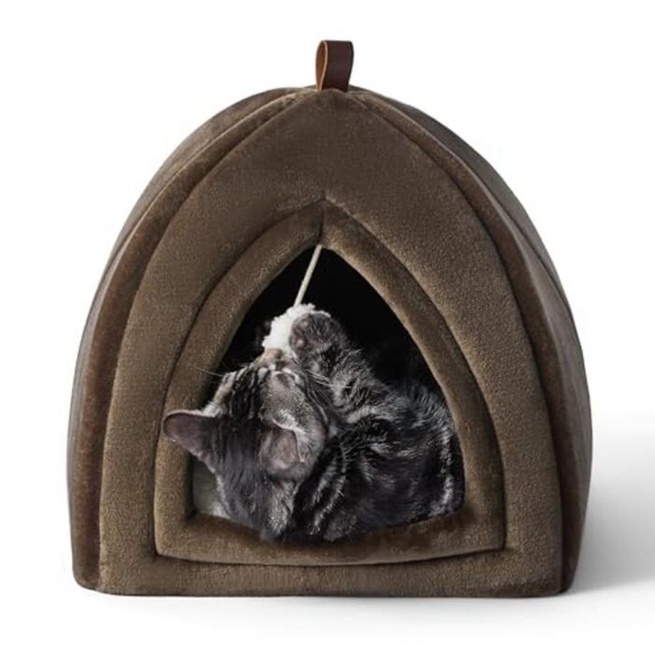 Alopini  Katzenhöhle Großkatzen - Faltbares Katzenbett mit waschbaren Kissen, Katzenzelt für Kätzchen klein, 