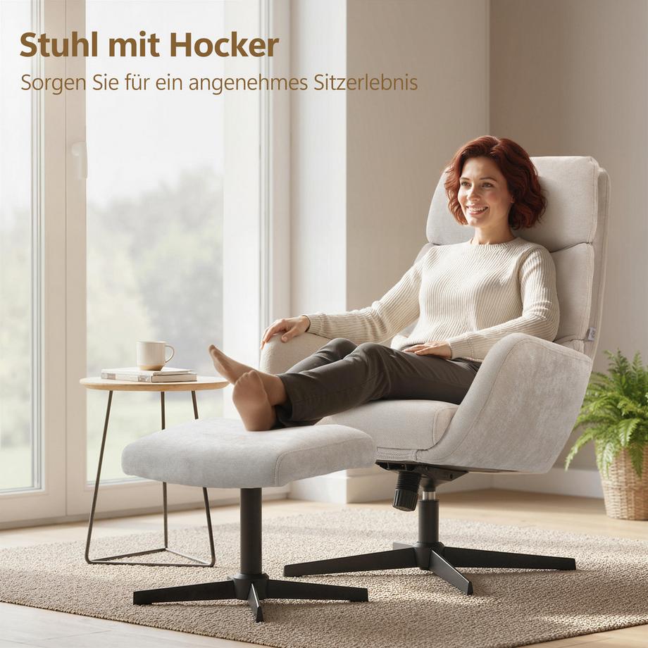 HOMCOM Relaxsessel mit Hocker  