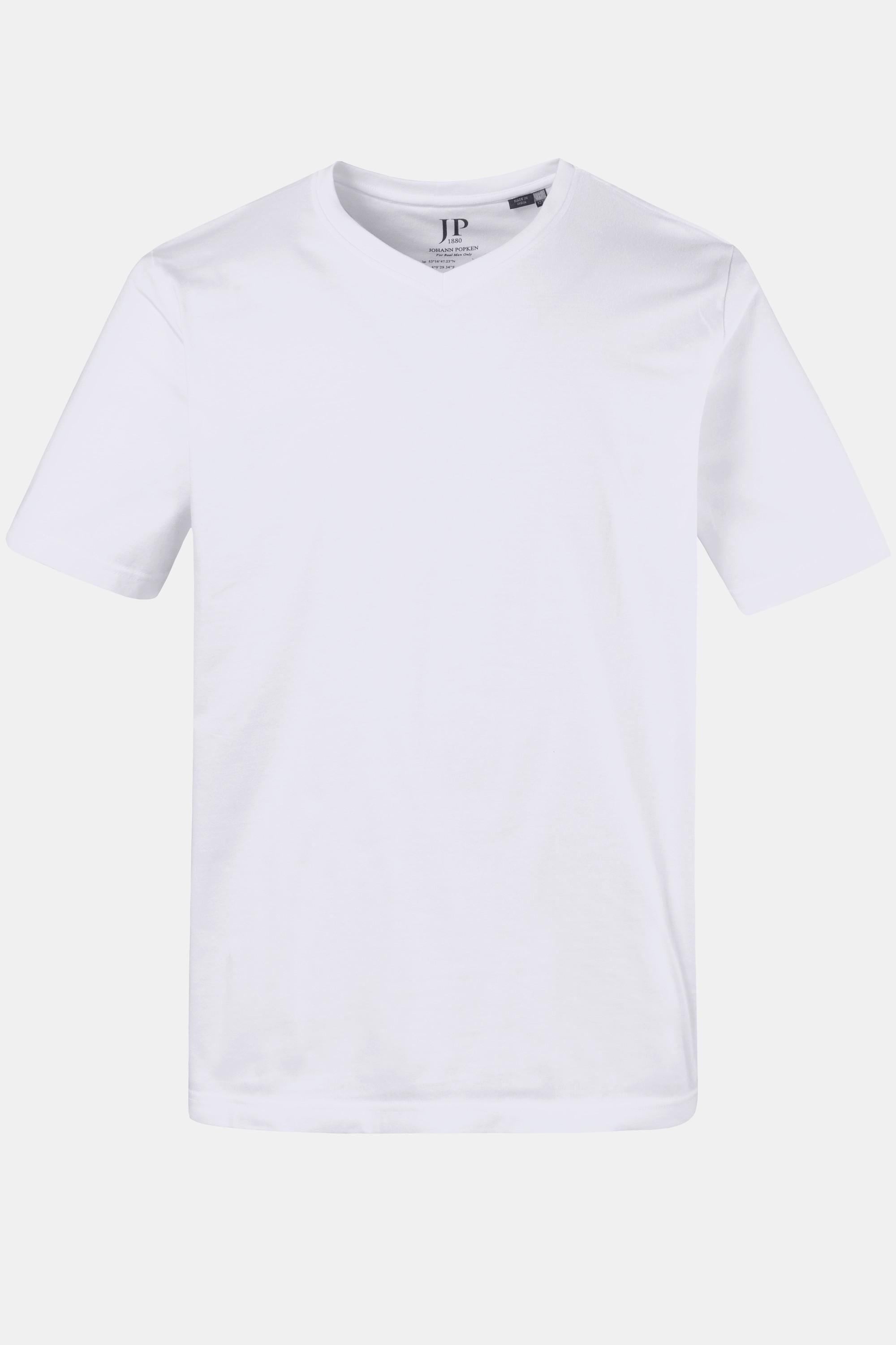 JP1880  T-shirt basic con scollo a V bianco neve 