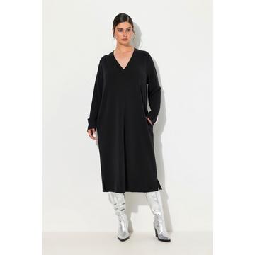 Sweatkleid, V-Ausschnitt, Langarm, Taschen, Modalmix