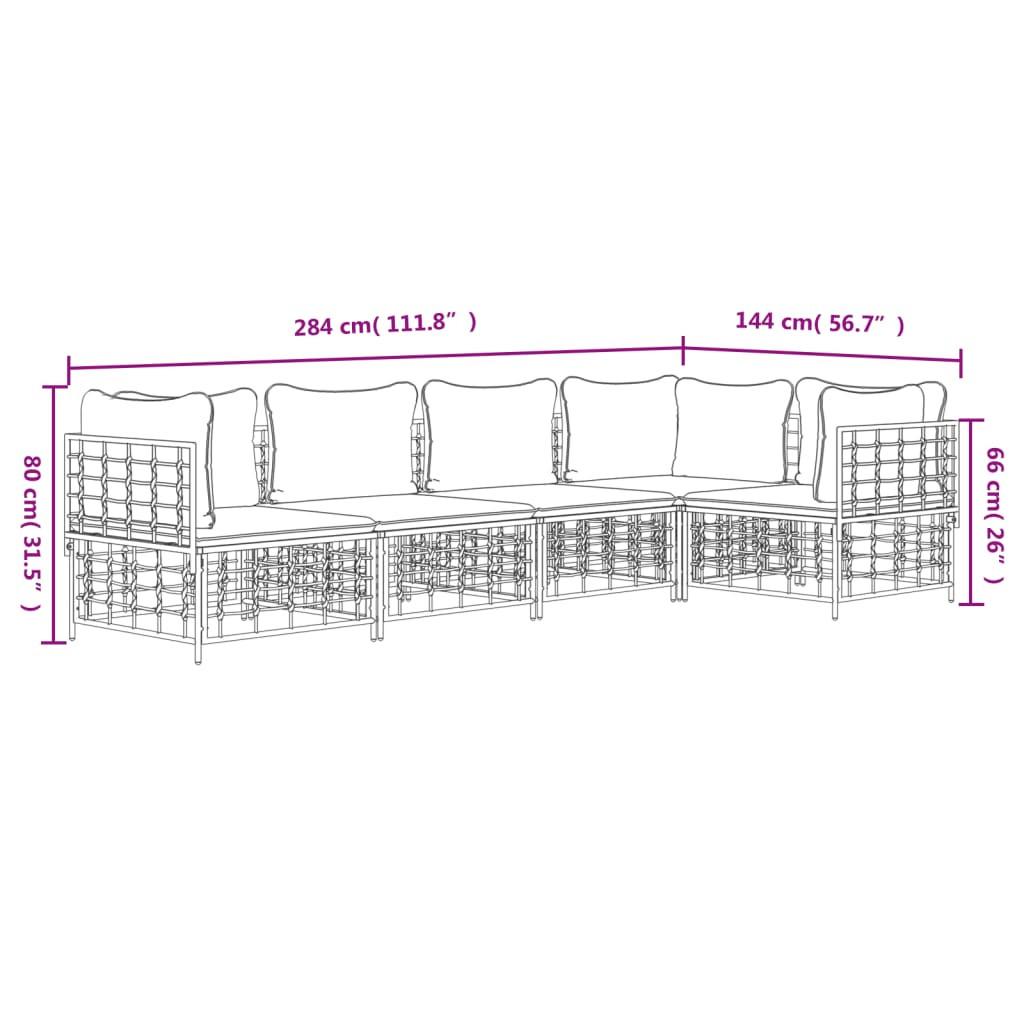 VidaXL set mobili da giardino Polirattan  