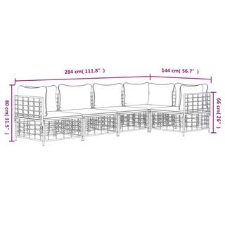 VidaXL set mobili da giardino Polirattan  