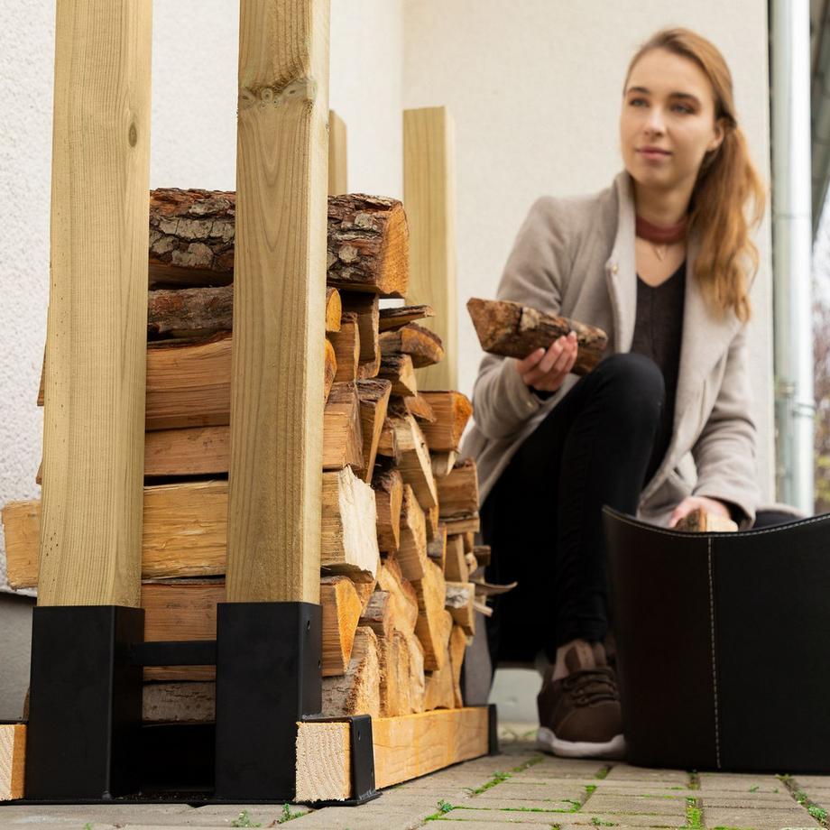 B2X Stapelbare Stützen aus Holz 2er Set  