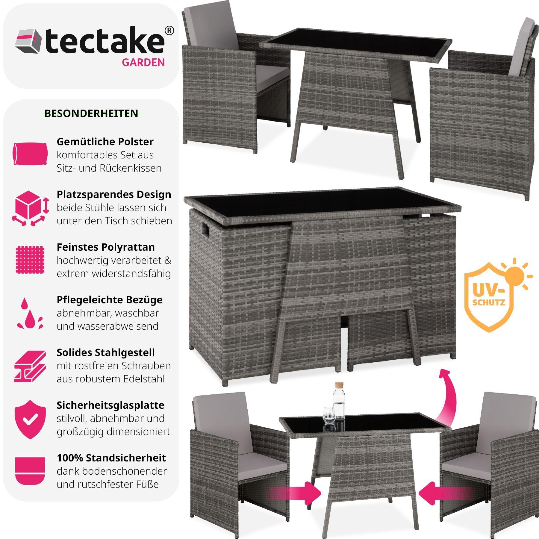 Tectake Salottino in rattan Losanna 2 + 1  