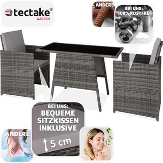 Tectake Rattan Sitzgruppe Lausanne 2+1  