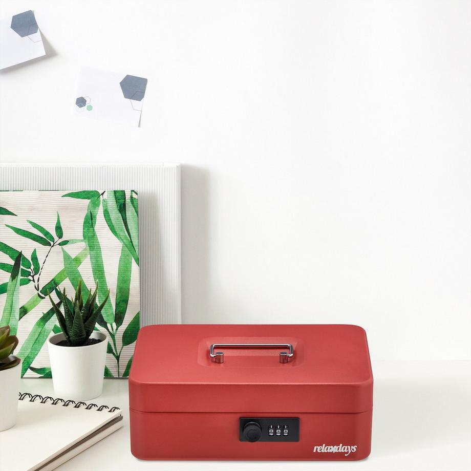 B2X  Tiroir-caisse rouge avec serrure à combinaison 