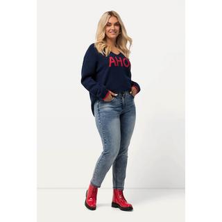 Ulla Popken  Jean Sarah taille haute. Jambe slim à bords francs 