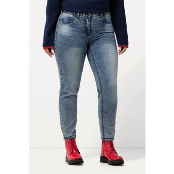 Jean Sarah taille haute. Jambe slim à bords francs