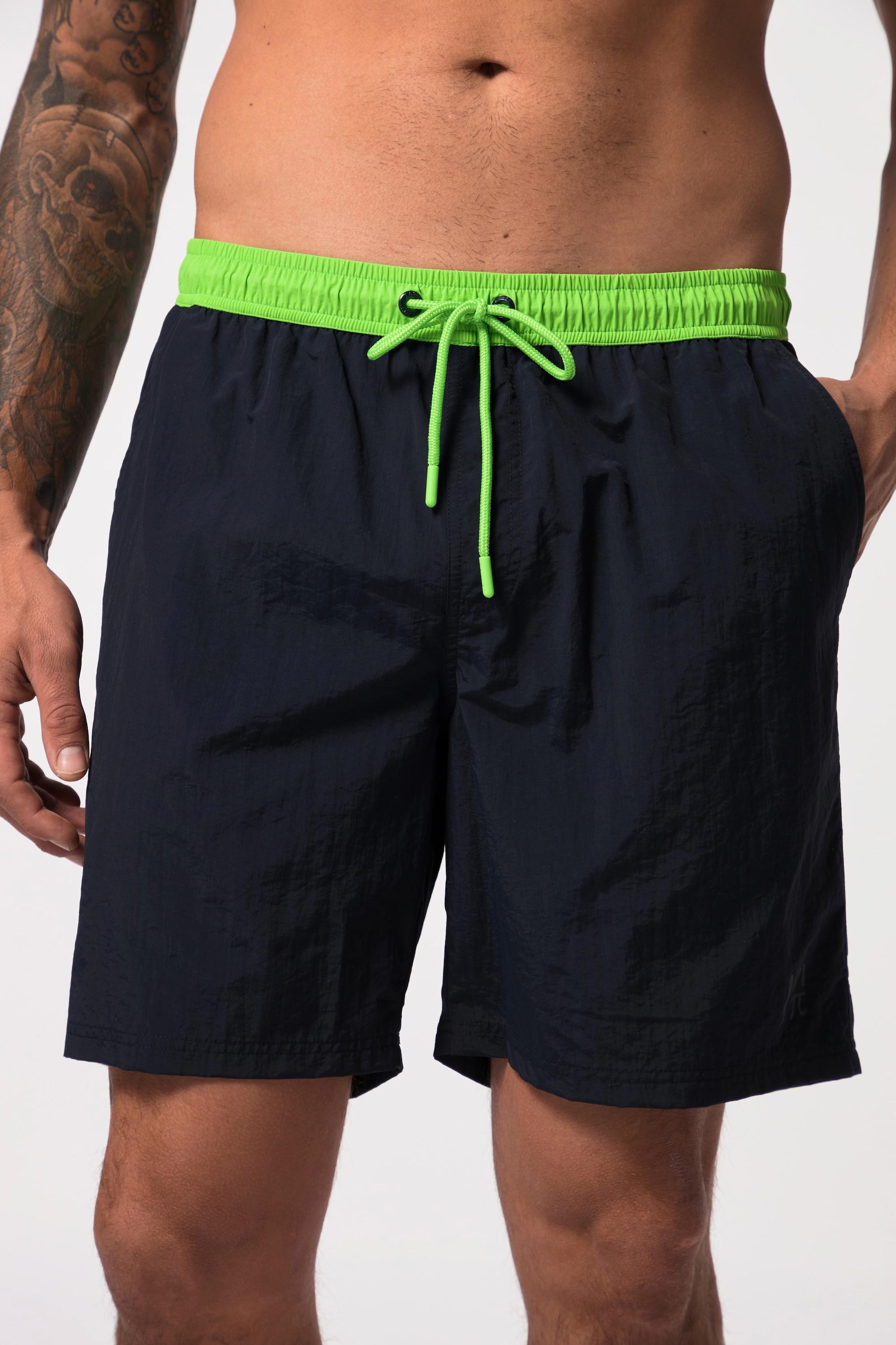 JP1880  Short de bain collection Beachwear. Taille élastique de couleur contrastante 