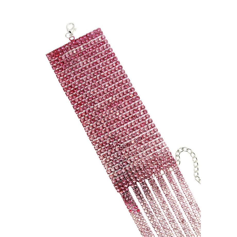 AVANT-GARDE PARIS  Collection Diva Bracelet chevron rose pailleté 