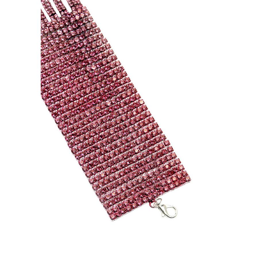 AVANT-GARDE PARIS  Collection Diva Bracelet chevron rose pailleté 