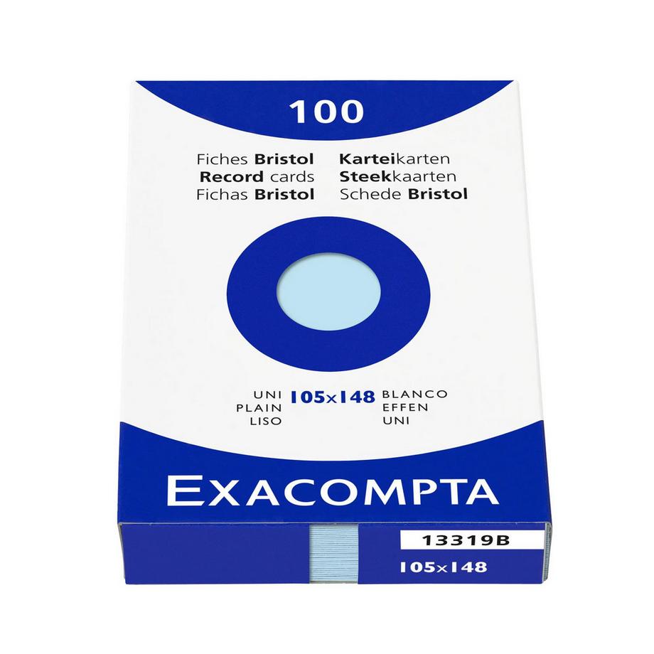 Exacompta Étui de 100 fiches - bristol uni non perforé 105x148mm  
