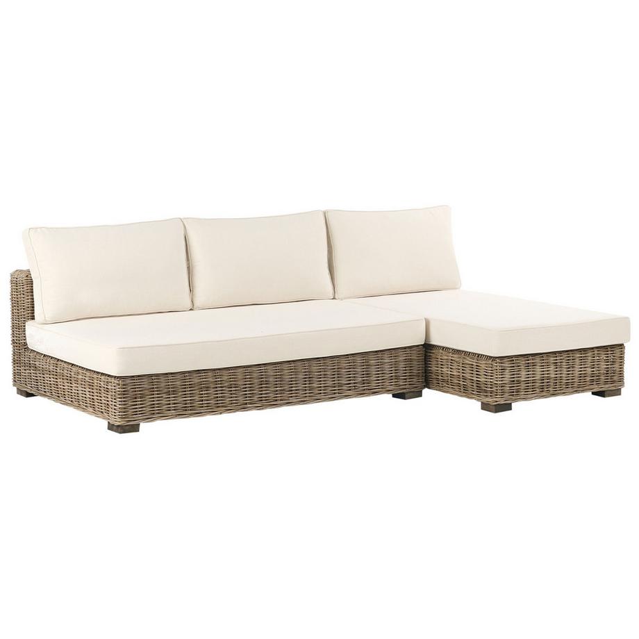 Beliani Lounge Set aus Rattan Rustikal VARALLO  