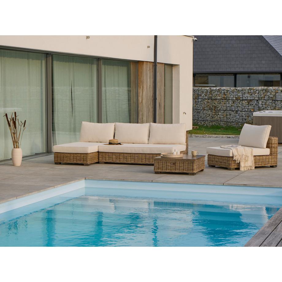 Beliani Lounge Set aus Rattan Rustikal VARALLO  