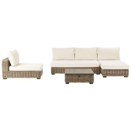 Beliani Set lounge pour jardin en Rotin Rustique VARALLO  