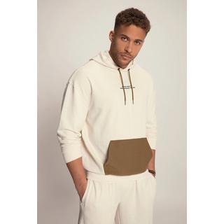 Sthuge  Maglia STHUGE dal taglio oversize con cappuccio e tasca a marsupio colorata talpa 