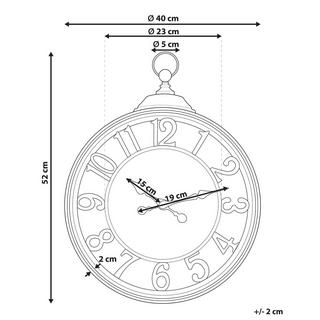 Beliani Wanduhr aus Kunststoff Klassisch ALCOBA  