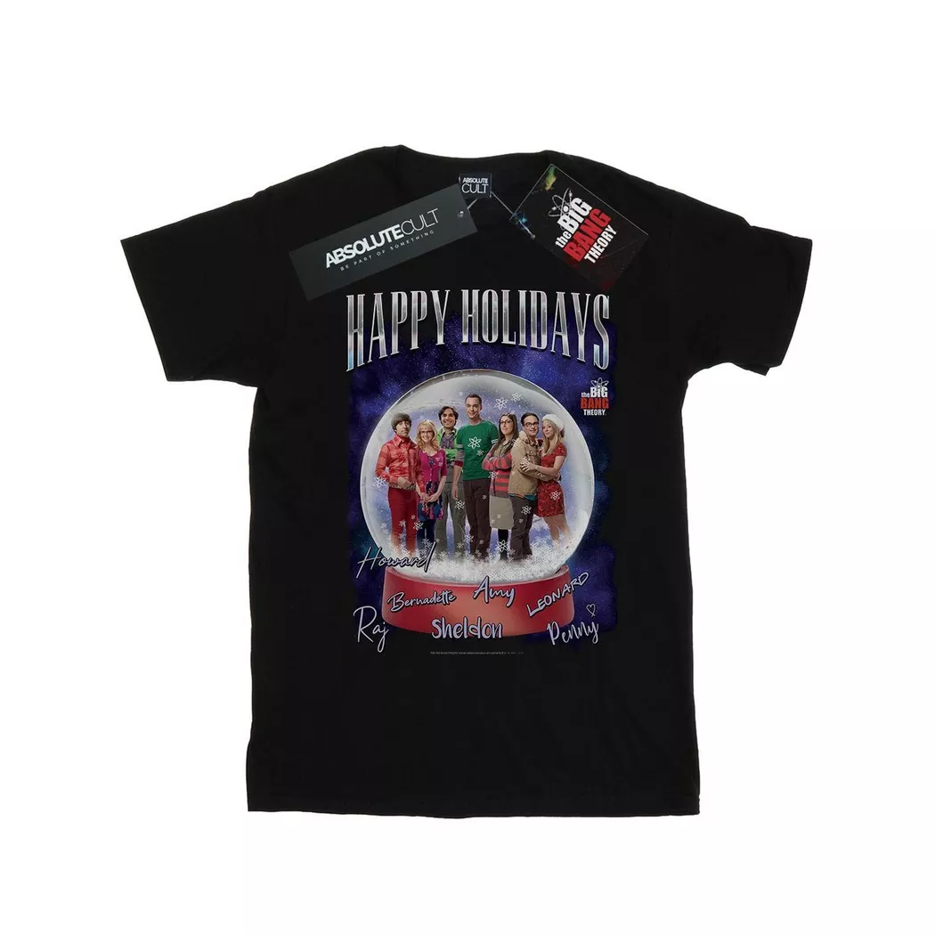 The Big Bang Theory - Happy Holidays TShirt, für Damen, Schwarz, Größe S