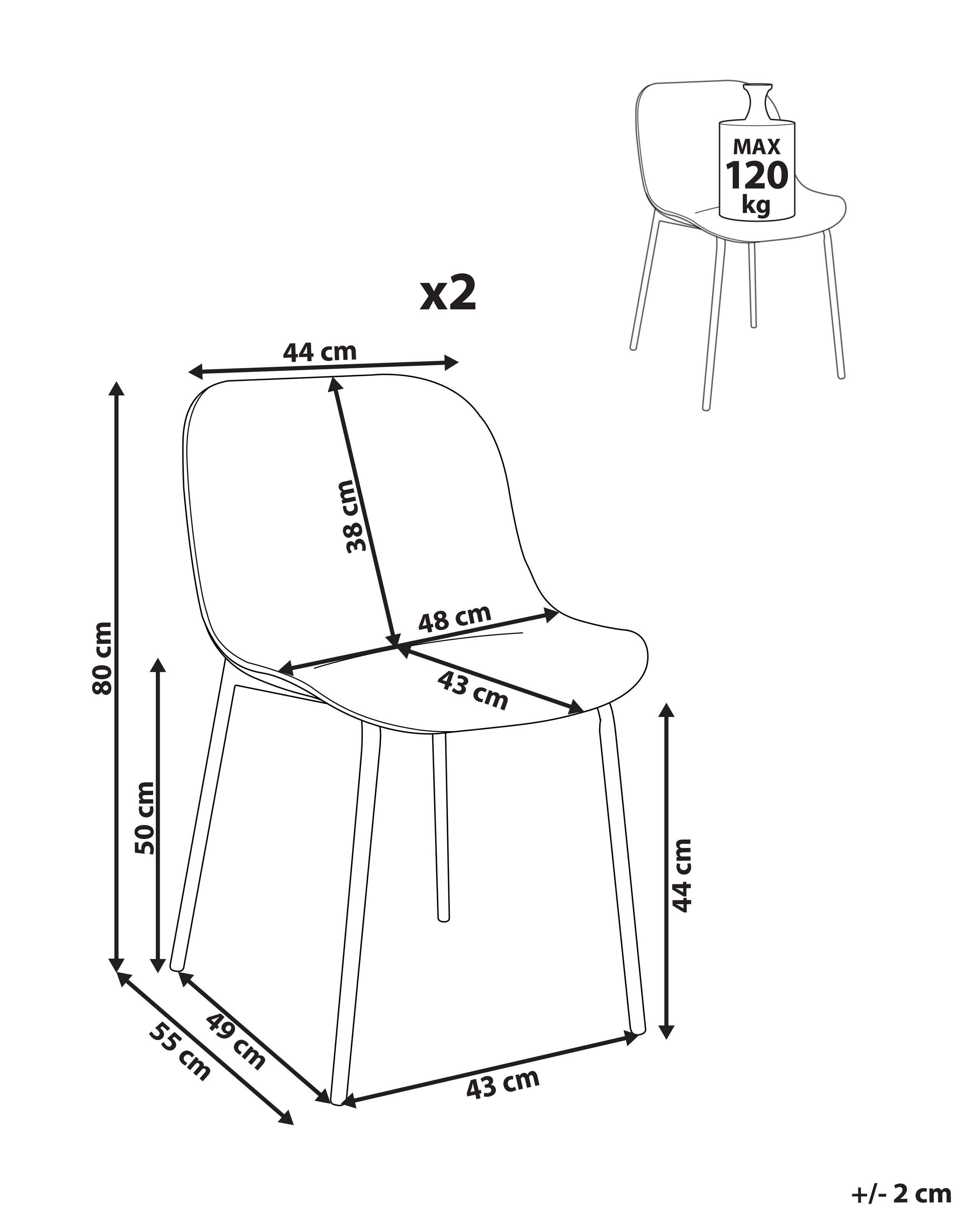 Beliani Esszimmerstuhl 2er Set aus Polypropylen Modern BELOIT  