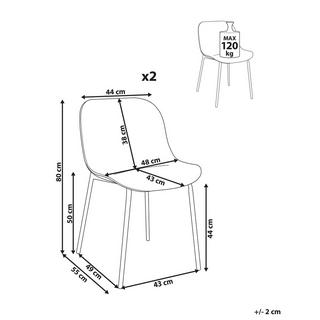 Beliani Esszimmerstuhl 2er Set aus Polypropylen Modern BELOIT  