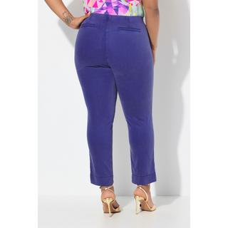 Ulla Popken Pantaloni Nervature Gamba Aderente Vita Elastica Spacchi  