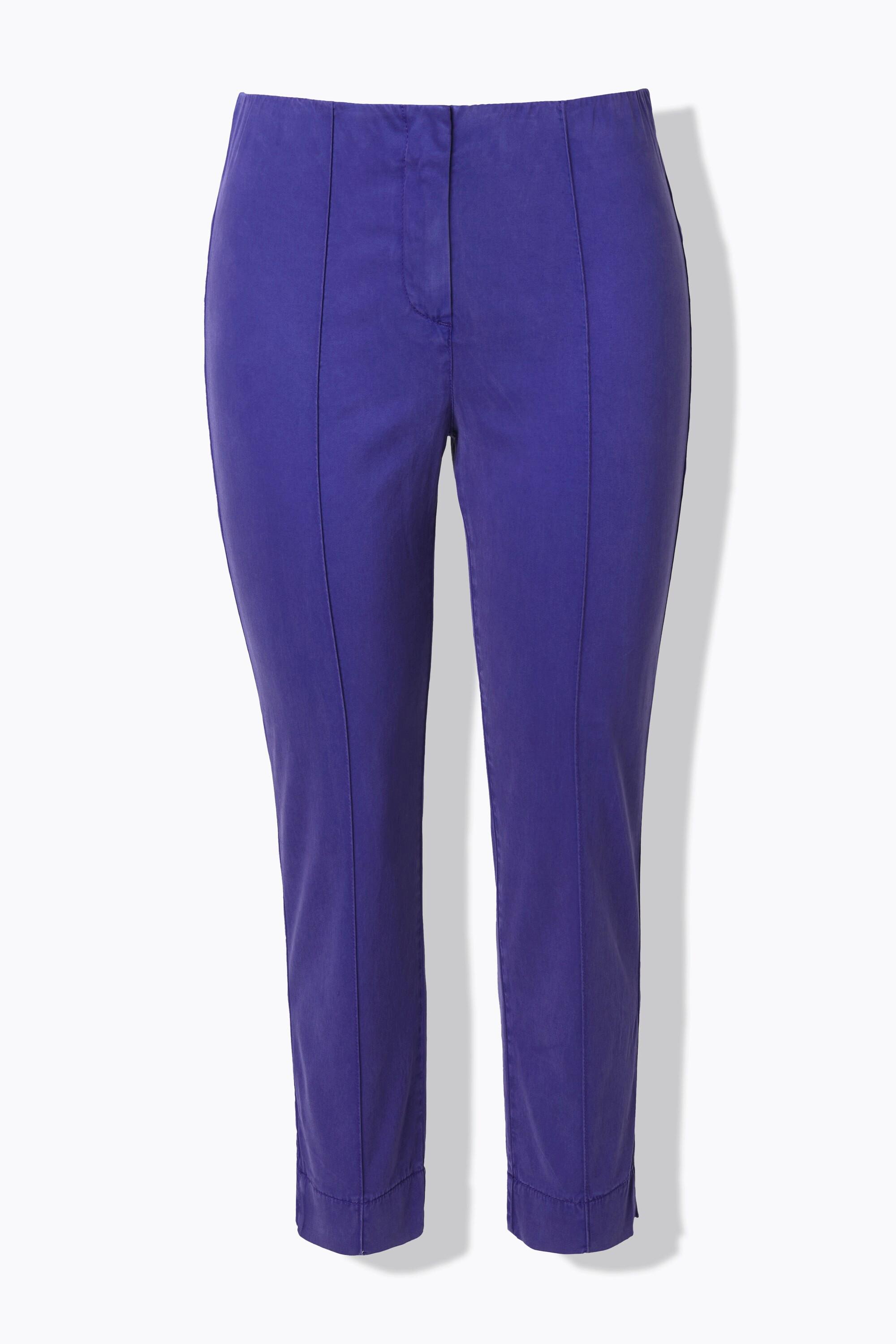 Ulla Popken Pantaloni Nervature Gamba Aderente Vita Elastica Spacchi  