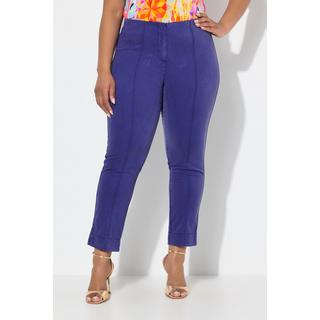 Ulla Popken Pantaloni Nervature Gamba Aderente Vita Elastica Spacchi  