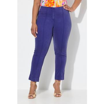 Pantaloni con nervature, taglio della gamba aderente, spacchetto e cintura elastica