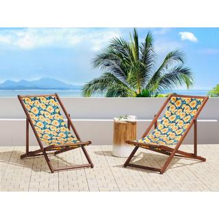 Beliani Set di 2 sedie a sdraio pieghevoli en Tessuto Moderno ANZIO  