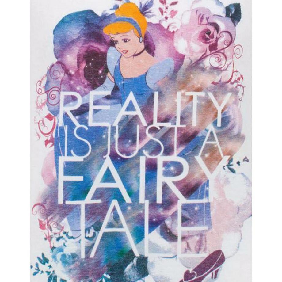 Cinderella  Reality Is Just A Fairy Tale Maglietta Maniche Corte Ragazze 