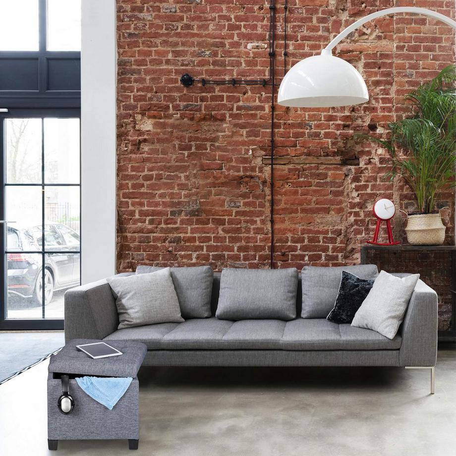 B2X Hocker mit Polsterung in Grau  