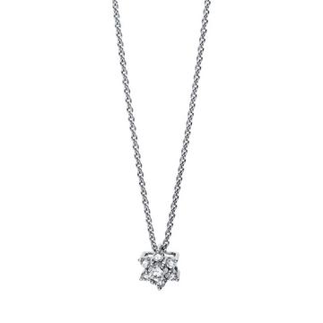 Collier 750/18K Weissgold Stern Diamant 0.29ct. 45 cm