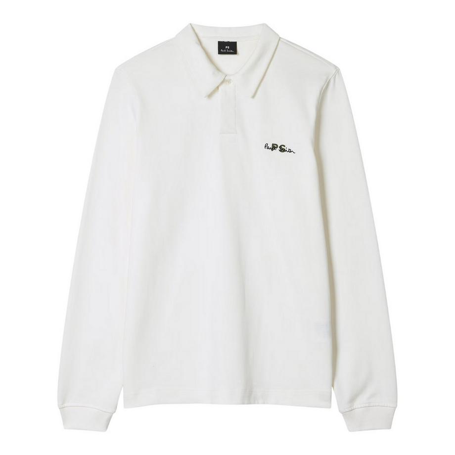 Maglietta Polo Logo Ricamato Cotone Manica Lunga