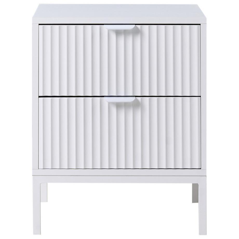 Beliani Nachttisch mit 2 Schubladen aus MDF-Platte Minimalistisch ADELAIDE  