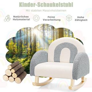 Northio  Chaise à bascule rembourrée pour enfants avec pieds en bois massif gris 