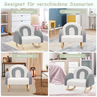 Northio  Chaise à bascule rembourrée pour enfants avec pieds en bois massif gris 