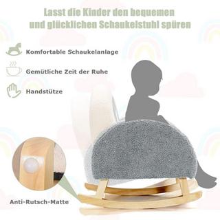 Northio  Chaise à bascule rembourrée pour enfants avec pieds en bois massif gris 