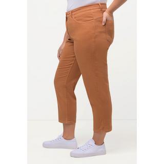 Ulla Popken  Jeans a 7/8 in cotone biologico con cintura comoda e spacchetti sugli orli 