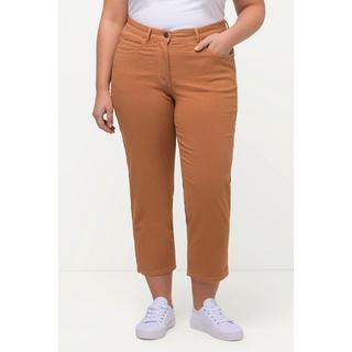 Ulla Popken  Jeans a 7/8 in cotone biologico con cintura comoda e spacchetti sugli orli 