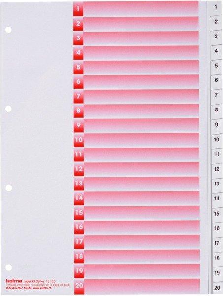 Kolma  KOLMA Register KolmaFlex A4 18.120.16 weiss, 1-20, 4-Loch 