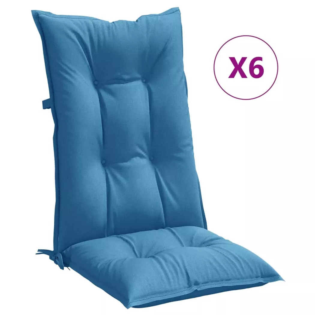 VidaXL - Coussin de chaise à dossier haut tissu, One Size, Bleu