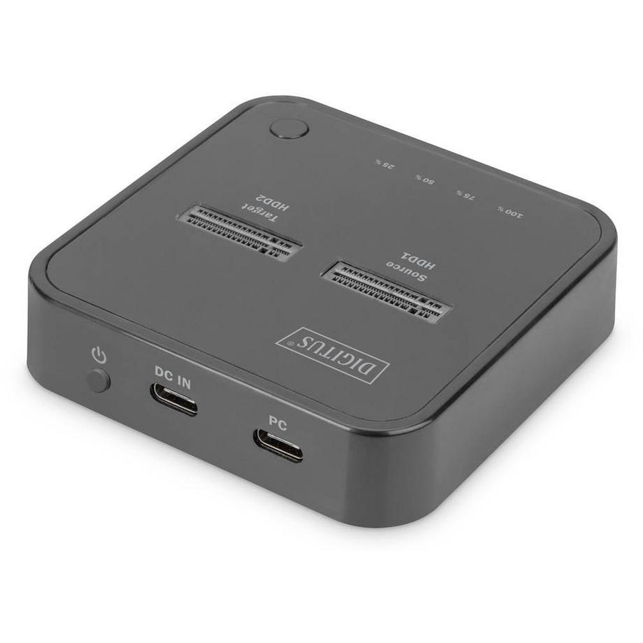 Digitus  Dual M.2 NVMe SSD Docking Station mit Offline-Klonfunktion, USB-C 