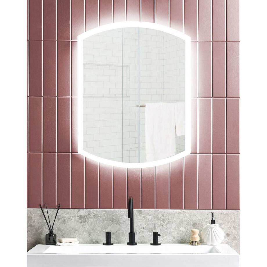 Beliani Miroir de salle de bain LED en Aluminium Moderne BEZIERS  