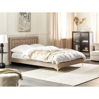 Beliani Bett mit Lattenrost aus Samtstoff Modern LIMOUX  