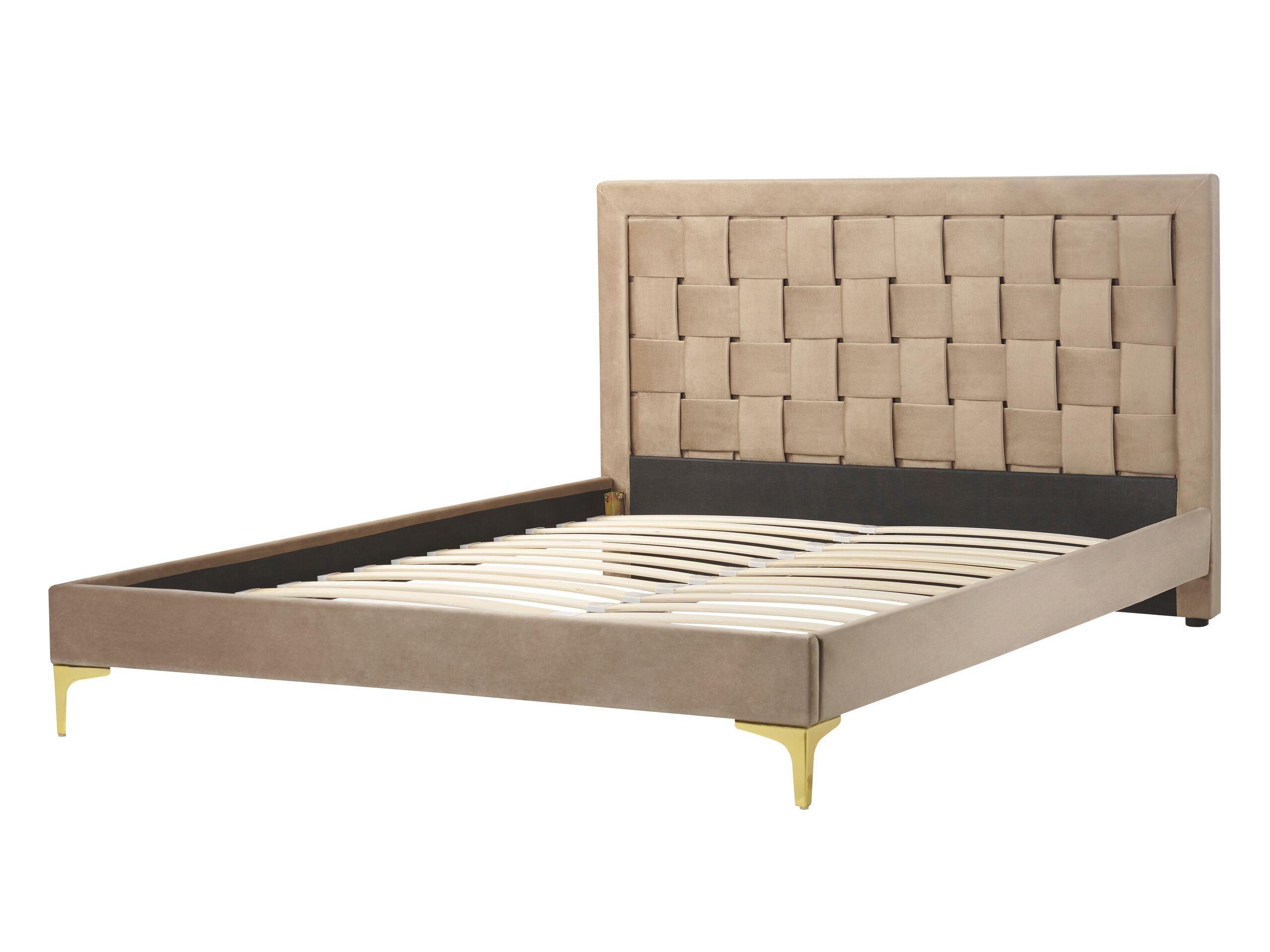 Beliani Bett mit Lattenrost aus Samtstoff Modern LIMOUX  